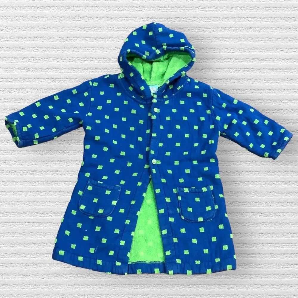 AM PM Kids Blue Muslin Hooded Robe (1-3 Years)